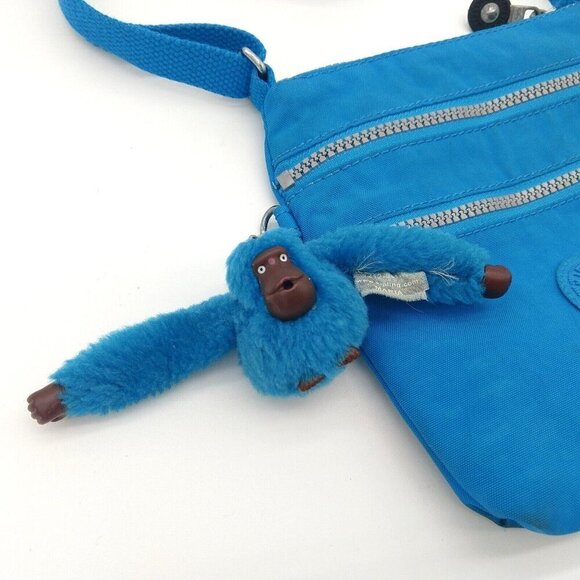 Kipling Keiko Crossbody Mini Bag Teal Purse Gorilla Keychain Monkey - Picture 2 of 6